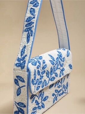Altar’d State Blue And White Beaded Bag - NWT